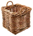Produktbild: Rattankorb Aufbewahrungskorb Flechtkorb eckig Rattan Cane mit Henkeln Gr M