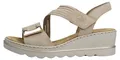 Produktbild: Rieker Damen Sandalette mit Plateau und Keilabsatz sehr leicht 67410, Größe:41 EU, Farbe:Beige