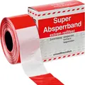 Produktbild: Absperrband 500 m-Rolle rot/weiß geblockt