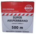 Produktbild: Absperrband 500m extrem reißfest Flatterband Warnband Trassenband rot weiß weiss