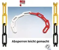 Produktbild: Absperrkette & Absperrband in rot / weiss od. schwarz / gelb 25m 30m 500m