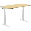 Produktbild: Fellowes Levado elektrisch höhenverstellbarer Schreibtisch ahorn rechteckig, C-Fuß-Gestell silber 160,0 x 80,0 cm