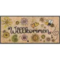 Produktbild: wash+dry FUßMATTE Bring Glück herein, Mehrfarbig, Textil, Schriftzug, rechteckig, 35x75 cm, Oeko-Tex® Standard 100, rutschfest, Teppiche & Böden, Fuß & Stufenmatten, Fußmatten und Schmutzfangmatten
