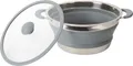 Produktbild: BRUNNER Silikon Topf, Ø 20 cm,faltbar,grau mit Glasdeckel, Teile-Nr. 0804027N