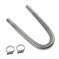 Produktbild: Abgasschlauch für Stromerzeuger 60 CM, JatilEr Abgasschlauch 25mm Standheizung Auspuff Edelstahl Auspuff Schalldämpfer, Auto Edelstahl Auspuffrohr mit Zwei Edelstahlklammern für Diesel Heizung