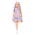 Produktbild: Barbie Fun & Fancy Puppe mit Accessoires, Modepuppe mit extra langem blondem Haar und 2 Looks, inklusive silberfarbenem Metallic-Kleid und Haarverlängerung, JCT72, [Mehrfarbig]