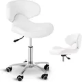 Produktbild: Physa - Rollhocker Mit Lehne Arbeitshocker Drehhocker Praxishocker Gasfeder Weiß 150 Kg