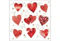 Produktbild: Ambiente Luxury Paper Products Papierserviette, Servietten Papier 33x33cm 3-lagig mit roten Herzen Motiv 20 Stück