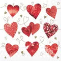 Produktbild: Servietten 33x33 cm Ten hearts