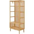 Produktbild: [en.casa] Garderobenständer, Natur, Holz, Bambus, 80x185x45 cm, Garderobe, Garderobenständer