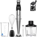 Produktbild: Stabmixer Pürierstab Küchenmixer 5 in 1 1100W Schwarz 600ml Edelstahl Set inkl.