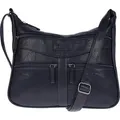 Produktbild: Christian Wippermann Damen Tasche Schultertasche Umhängetasche Crossover Bag Leder Optik Handtasche Dunkelblau
