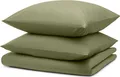 Produktbild: Blumtal Bettwäsche 240x220cm + 2x Kissenbezug 40x80cm - Mikrofaser Bed Sheets 240x220cm - 3-er Set Bettwäsche Hellgrün