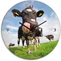 Produktbild: Artland Wanduhr Holstein-Kuh mit gewaltiger Zunge (wahlweise mit Quarz- oder Funkuhrwerk, lautlos ohne Tickgeräusche)