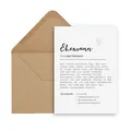 Produktbild: Postkarte EHEMANN Definition inkl. Briefumschlag Ehemann Geschenk Hochzeitstag