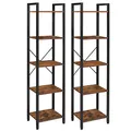 Produktbild: VASAGLE Regal, 2er Set, Bücherregal, Standregal, Aufbewahrungsregal mit 5 Ebenen, Industrie-Design, für Wohnzimmer, Büro, Arbeitszimmer und Flur, vintagebraun-schwarz LSS029B01