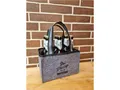 Produktbild: Männerhandtasche aus Filz - Spruch; Das flüssige muss ins Durstige - Tasche NEU