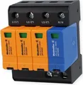 Produktbild: Weidmüller Überspannungsschutz VPU AC II 3+1 2591080000 | Typ 2 | 230V AC | 4-polig | 20kA | Hutschiene TH35 | IP20