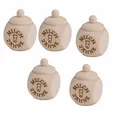 Produktbild: 5 x Holzdose Dose Zahndose Milchzahndose mit Schraubdeckel Milchzähne H 6 cm