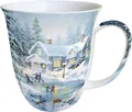 Produktbild: Ambiente Luxury Paper Products Becher Weihnachtsbecher- Silvester - Herbst / Winter Tee - Kaffee Tasse, Porzellan Tasee ca. 400 ml, Becher 0,4 l Kinder, Abendskat, Winter, Schnee, Spiel Motiv, Kollektion, Mug, Weihnachten, Geschenkartikel