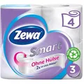 Produktbild: Zewa Toilettenpapier Smart, ohne Hülse, 3-lagig, Tissue, 300 Blatt, 4 Rollen
