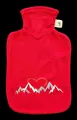 Produktbild: Wärmflasche Alpenherz, rot/Aufdruck, Hugo Frosch  1,8 ltr.LAGERRÄUMUNG!!!!
