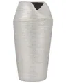 Produktbild: Vase mit breiter Öffnung Steinzeug Silber 33 cm hoch schlank rund modern Apamea