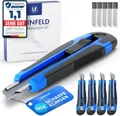 Produktbild: LAINFELD Cuttermesser Set | 5 Teppichmesser + 50 Klingen | 18mm |...