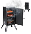 Produktbild: Relaxdays Räucherofen, Fleisch & Fisch, 2 Ebenen, Thermometer, Holzkohle, HxBxT: 108,5x57x56 cm, Stahl, Smoker, schwarz