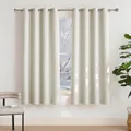 Produktbild: PONY DANCE Vorhang Kälteschutz & Wärmeisolierend Ösenvorhang Blickdicht 2er Set H 175 x B 140 cm Hellbeige, Verdunklungsgardine Thermal Curtains for Living Room & Bedroom