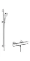 Produktbild: hansgrohe Brauseset CROMETTA ECOSTAT 1001 CL COMBI weiß/chrom mit Brausestang...