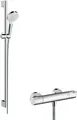 Produktbild: HANSGROHE 27813400 Brauseset CROMETTA ECOSTAT 1001 CL COMBI weiß/chrom mit Braus