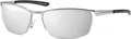 Produktbild: Herren Sonnenbrille Designer Sport Biker Metall Sonnen Brillen Silber/Verspiegelt