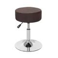 Produktbild: Hocker MCW-C22, Sitzhocker Schminkhocker, höhenverstellbar Ø 35cm ~ Wildlederimitat, vintage dunkelbraun