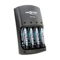 Produktbild: ANSMANN Nickel-Zink Akkuladegerät/Leistungsstarkes 4-Fach Ladegerät für 1 6V NiZn AA oder AAA Akkus/Ideal für NiZn Hochleistungsakkus aus Fernbedienungen Kameras UVM. / inkl. 4 AA NiZn Akkus