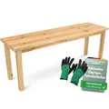 Produktbild: holz4home® Gartenbank Holzbank Natur Hell I Kleine Bank ohne Lehne I Parkbank 2-3 Sitzplätze für Terrasse Garten Balkon I Für Kinder & Erwachsene