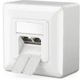 Produktbild: deleyCON 1x CAT 6a Universal Netzwerkdose - 2x RJ45 Port - Geschirmt - Aufputz oder Unterputz - 10 Gigabit Ethernet Netzwerk - EIA/TIA 568A&B - Weiß