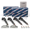 Produktbild: 4x BOSCH Einspritzdüse + Halter + Schraube für VW AMAROK 2.0 TDI 11.2011-10.2012