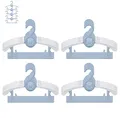Produktbild: JSF Mitwachsende kleiderbügel Kinder, Set20 Stapelbare Kleiderbügel mit Bärchen-Haken, rutschfest Babykleiderbügel Kinderkleiderbügel für Kinderbekleidung Baby Garderobe, Platzsparend (Blau + Weiss)