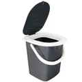 Produktbild: Toiletteneimer grau mit Deckel Campingtoilette 120 kg Sitzhöhe 35 cm WC Outdoor