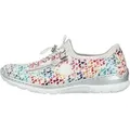 Produktbild: Rieker Damen-Slipper Weiß-Silber-Mehrfarbig, Farbe:multicolor, EU Größe:36 - Weiß/Blau/Rosa - 36