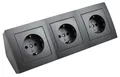 Produktbild: Flair Anthrazit matt Steckdosen-Block 3fach 45°Grad Ecksteckdose McPower