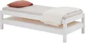 Produktbild: Stapelbett RINO 90x190 cm 2er Set in weiß aus Kiefer Massivholz, Kinderbett mit Gästebett aus massivem Holz, platzsparendes Stapelliege Massivholzbett