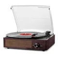 Produktbild: Vinyl Plattenspieler, Bluetooth tragbaren Vinyl Plattenspieler Schallplattenspieler mit 3-Gang 33/45/78 U/min und Eingebauter 2 Stereo Lautsprechern- natürliches Holz