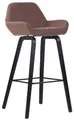 Produktbild: CLP Barhocker Newnan Stoff 4-Fuß Eichenholzgestell mit Fußstütze,braun schwarz (eiche)