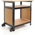 Produktbild: Fahrbare Werkbank 69 X 51 X 66 - 82 Cm, Höhenverstellbarer Werktisch, Arbeitstisch Mit 2 Rollen, 2 Ablagen Und Seitliche Lochwand - Xpotool
