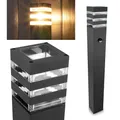 Produktbild: Lumiled Wegeleuchte Außen Pollerleuchte Außenstehleuchte Stehlampe Außenleuchte mit Bewegungssensor PIR Gartenleuchte Wegelampe 80cm IP44 schwarz spritzwasserdicht Aluminium E27 Fassung max 13W