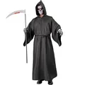 Produktbild: W WIDMANN MILANO Party Fashion - Kostüm Sensenmann, Robe mit Kapuze, Grim Reaper, Totengräber, Halloween Verkleidung