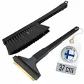 Produktbild: Eiskratzer Auto lang mit Besen Murska Eiskratzer Messing mit Schneebesen Auto Besen Winter Scheibenkratzer Auto - Besen Auto Schnee - Schneefeger Auto Schneebürste Auto (Set L&P A055 + A059 Schwarz)