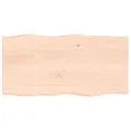 Produktbild: vidaXL Tischplatte, Holzplatte für Tisch Esstisch Couchtisch, Massivholzplatte Handgefertigt mit Baumkante, Ersatztischplatte, 80x40x2cm Massivholz Eiche Unbehandelt